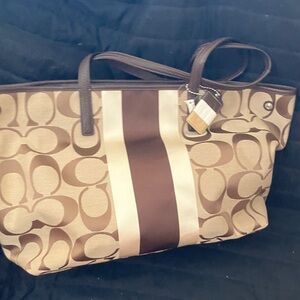 XLCoach Brown and Cream Tote Bag